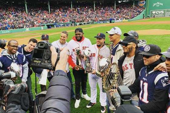 Julian Edelman with his team mates