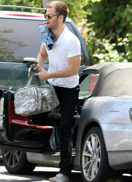 Katherine Pine's brother, Chris Pine with his car
