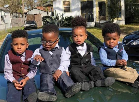 Kayden Gaulden with his three younger brothers