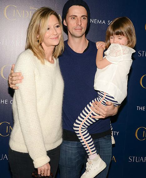 Sophie Dymoke with her husband, Matthew Goode, and daughter