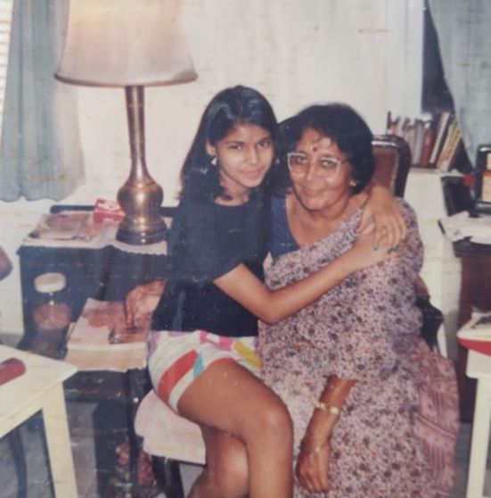 Natasha Sen with her grandmother in her childhood picture