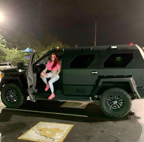 Karen Yapoort sitting inside her Jeep