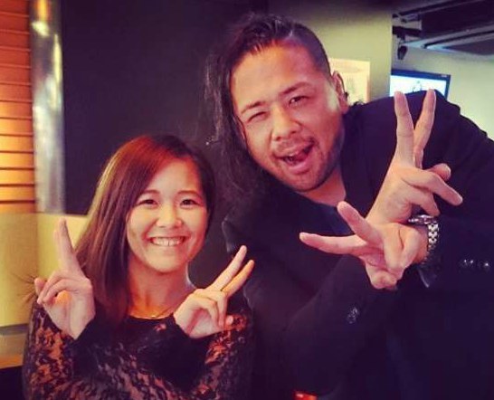 Harumi Maekawa with her husband, Shinsuke Nakamura