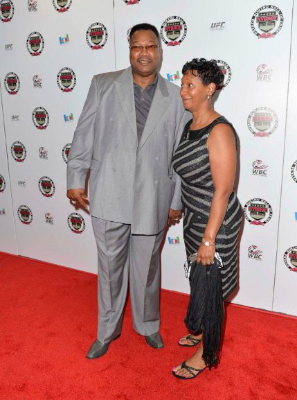 Larry Holmes with his wife, Diane Holmes