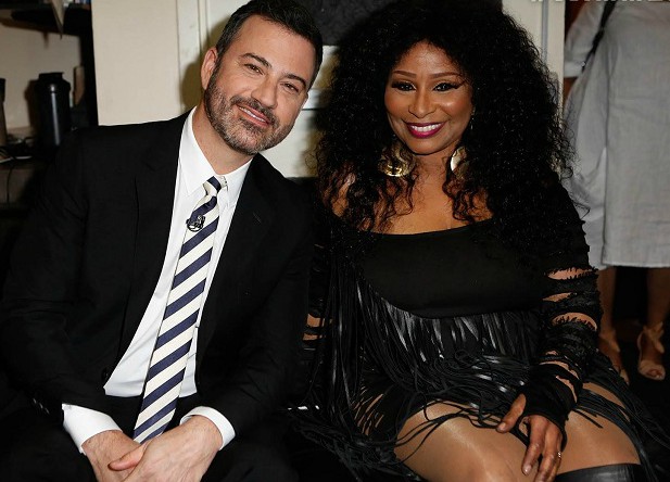 Doug Rasheed's wife Chaka with Jimmy Kimmel