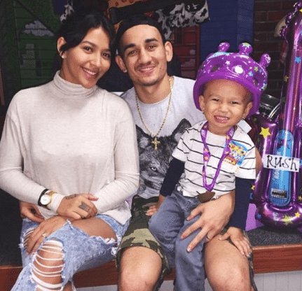 Kaimana Pa'aluhi with her ex-husband and their son