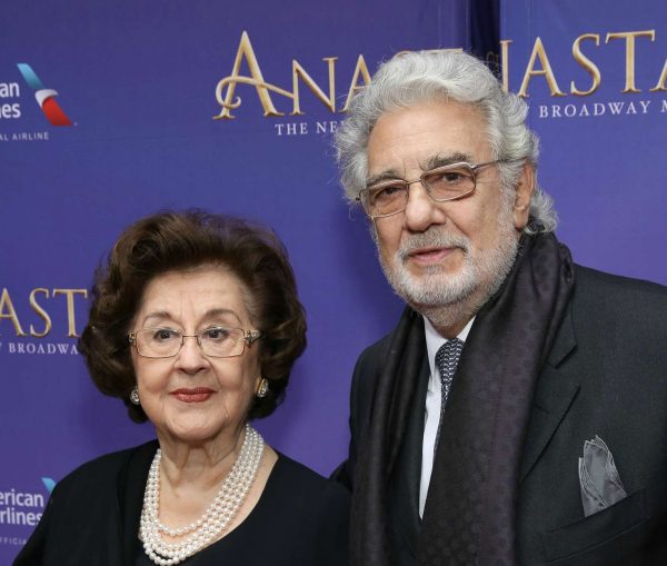 Placido Domingo and wife Marta Domingo attend Broadway Opening Night performance of 'Anastasia' at the Broadhurst Theatre on April 24, 2017 in New York City