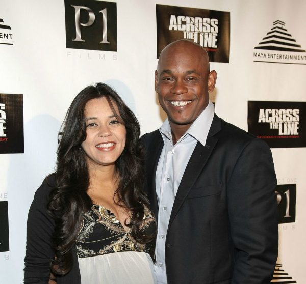  Actor Bokeem Woodbine and Mahiely Woodbine arrive for the screening of "Across The Line: The Exodus Of Charlie Wright"
