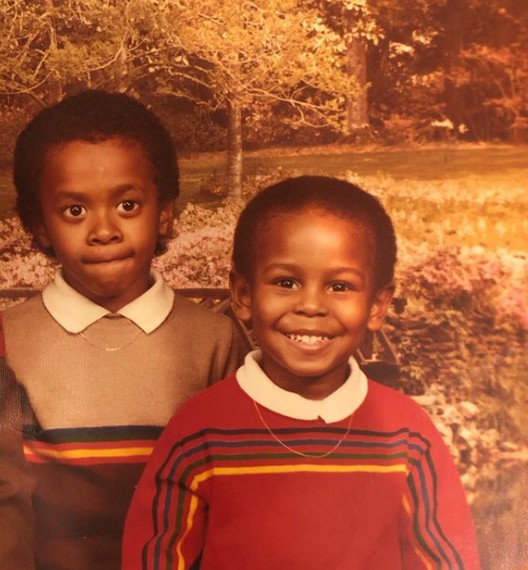 Eltony Williams with his sibling in his childhood picture 