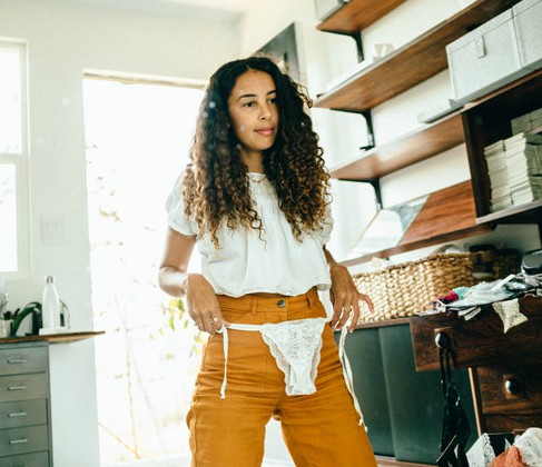 Paloma Jonas posing for a photo with inner wear