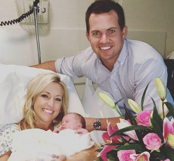 Ainsley Earhardt with her ex-husband Proctor after the birth of their daughter 