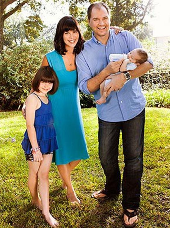 Brooke Daniells's partner Catherine Bell with her ex-husband Adam with her kids 