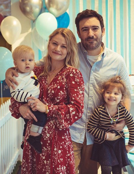 Josh Janowicz with his ex-wife Emilie with her husband and their kids