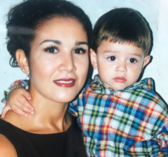 Dominic Gutierrez's childhood picture with his mother