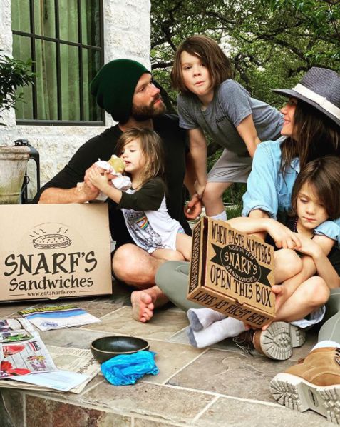 Jared Padalecki with his wife and their kids