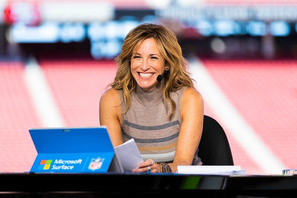 Suzy Kolber working in the studio