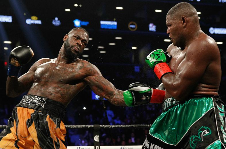 Jessica Scales-Wilder's ex-husband Deontay fighting with his opponent