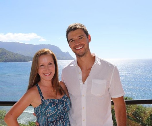 Joshua Snyder with his wife Angela Kinsey