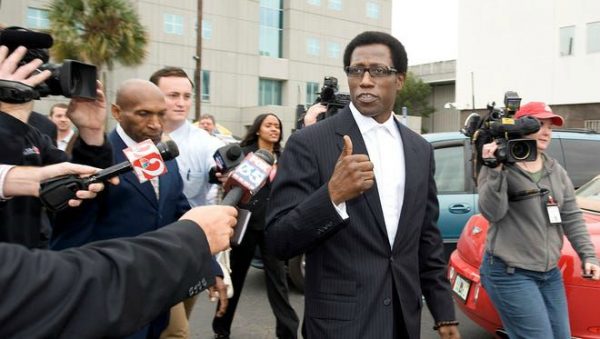Wesley Snipes talking with Journalist after releasing from jail