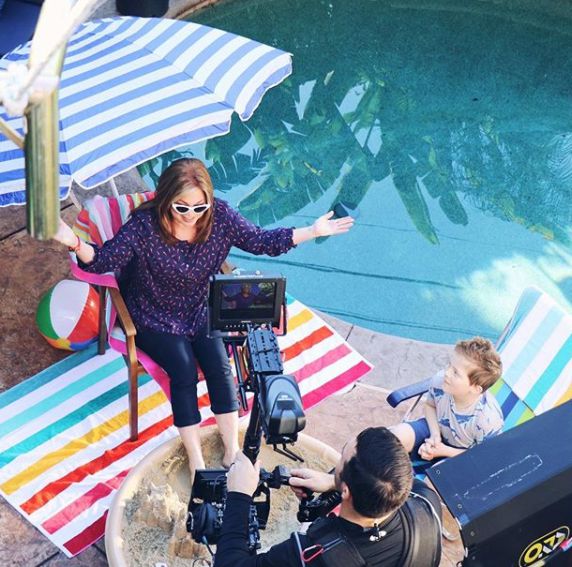 Actress, Valerie Bertinelli doing shooting for the show