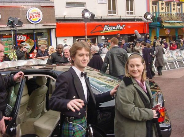 Sean Biggerstaff coming out of car
