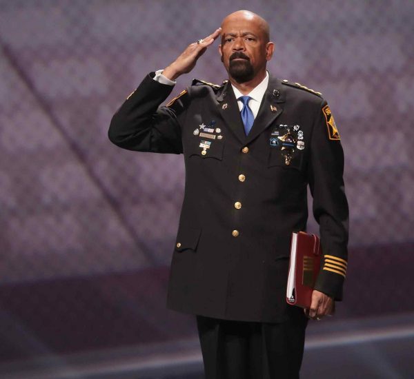 David Clarke giving salute