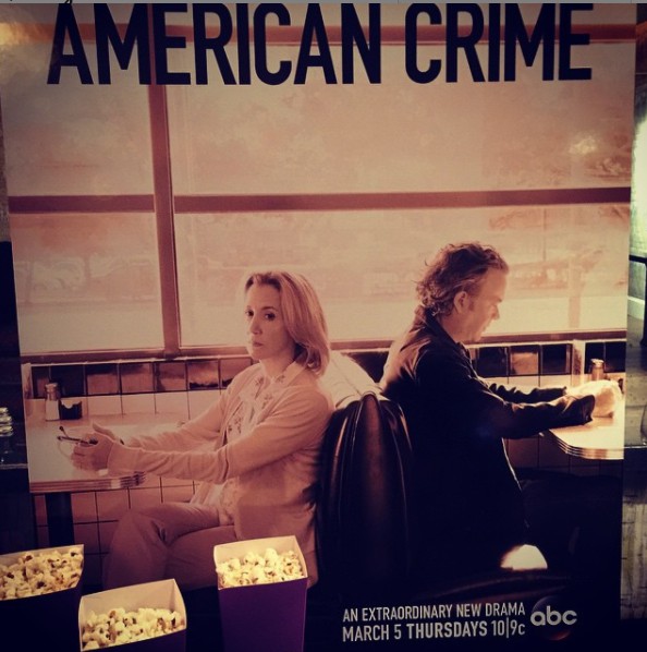 Timothy Hutton in the poster of American Crime series along with his co-actor