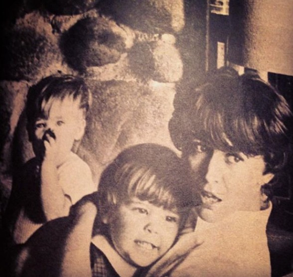 Timothy Hutton with his mother and sibling