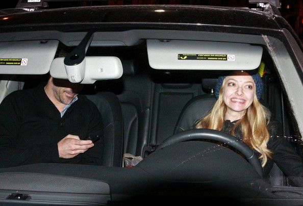 Amanda Seyfried driving the car