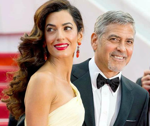 Adelia Clooney's brother George with his wife 