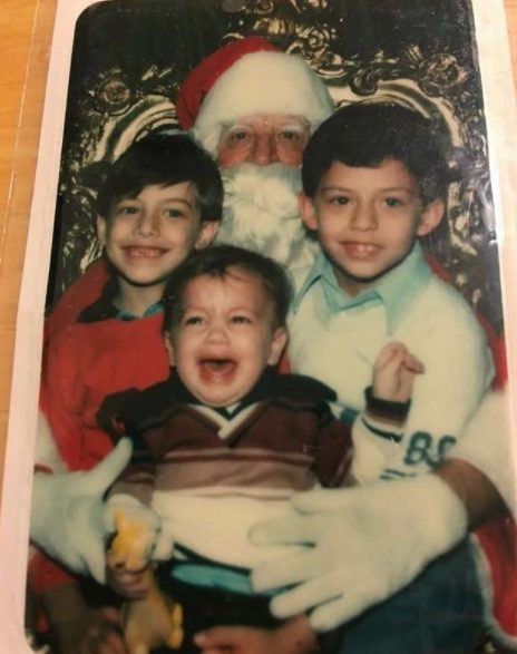 Jonathan with his friends and Santa