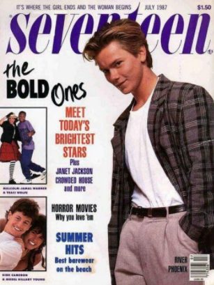  Late River Phoenix in the magazine cover 