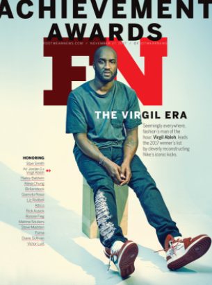 Virgil Abloh posing for magazine cover 