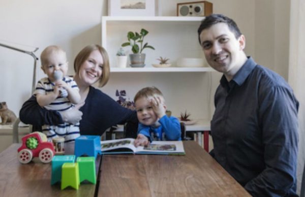 Chris with his wife Amber and kids