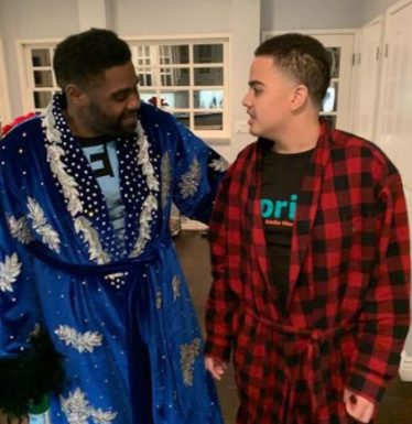 Ron Funches with his son