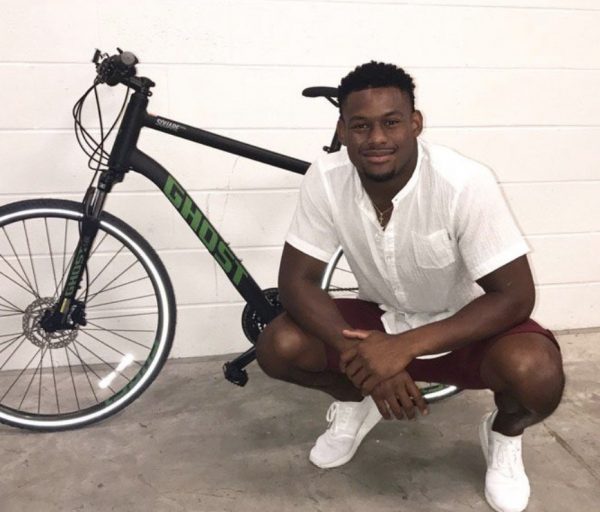 Caption: Juju Smith -Schuster with his cycle