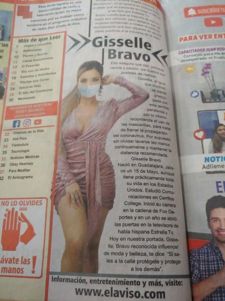 Caption: Gisselle Bravo in the Magazine 