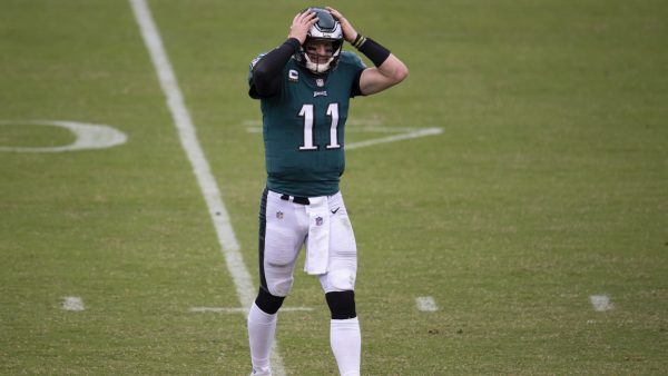 Carson Wentz in the football ground