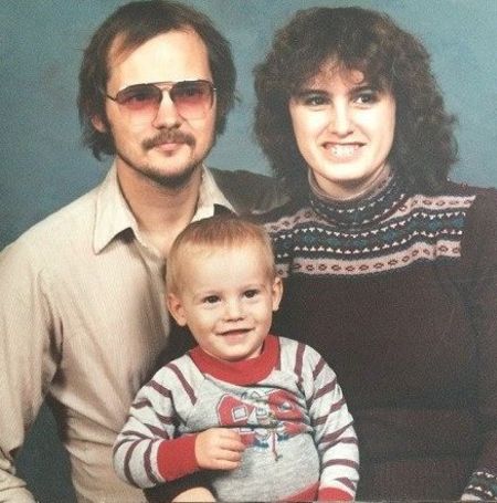 Caption: Tyler Hynes's childhood photo with his parents
