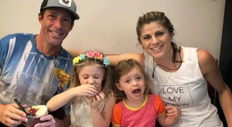 Travis Pastrana with his wife Lyn-Z Adams Hawkins and daughters