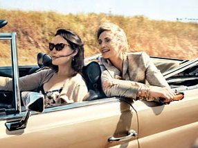 Lara Embry with his ex-wife Jane Lynch inside the car