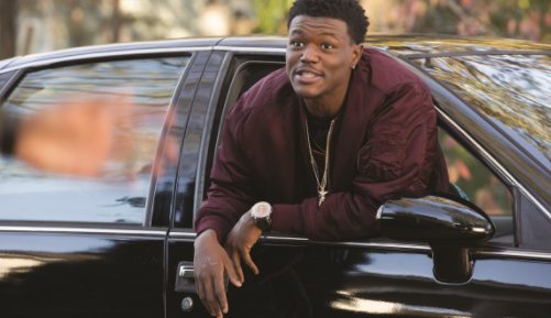 D.C. Young Fly inside his car