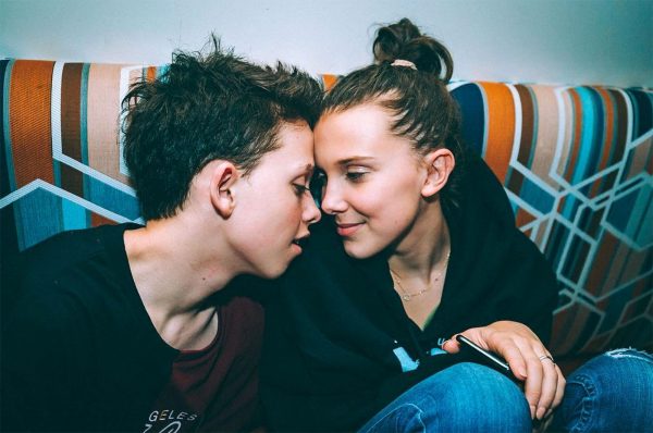 Caption: Jacob Sartorius with his lover Millie Bobby Brown