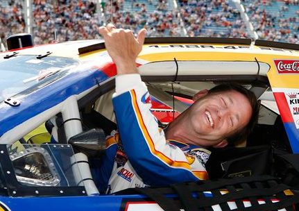 John Andretti inside his car