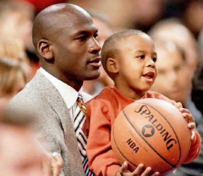 Marcus Jordan childhood photo with his father 