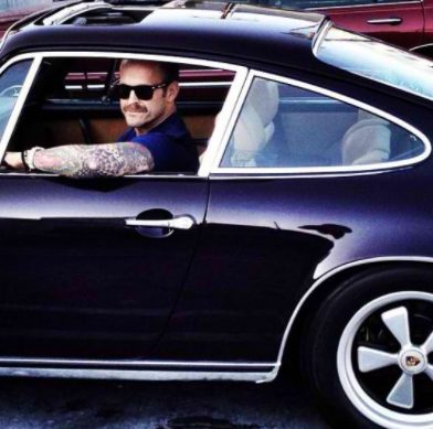 Bob Harper sitting inside his car