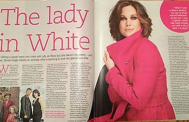 Caption : Liz White in the magazine