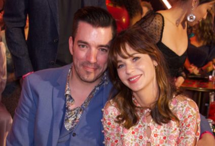 Zooey Claire Deschanel with her husband