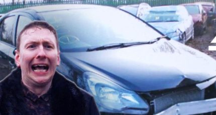 Joe Lycett with his car