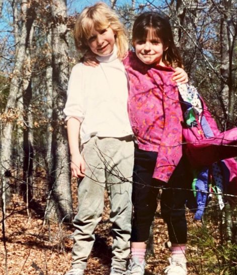 Childhood photo of Nikki Glaser with her sister 
